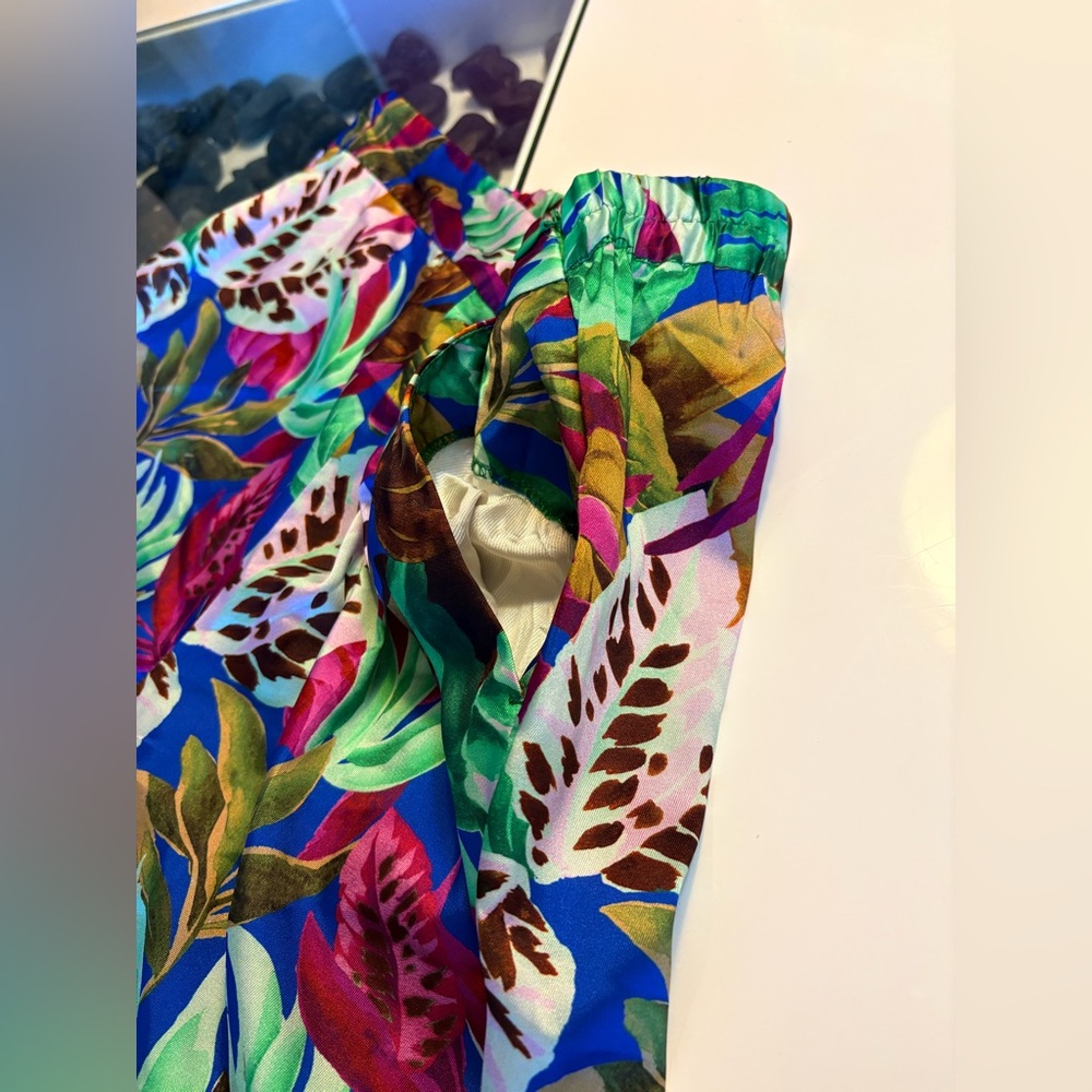 Zara Bright Tropical Leaf Print Blazer and Pants Set - Picture 8 of 16